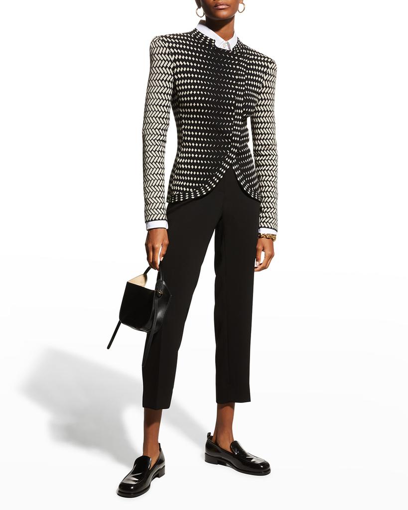 Emporio Armani Knit Jacket w/ Asymmetrical Overlap - Jackets
