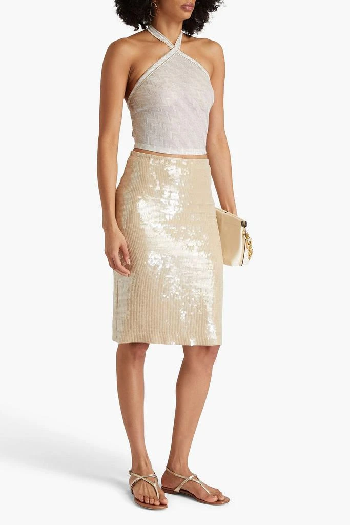 Missoni Cropped metallic crochet-knit halterneck top 2