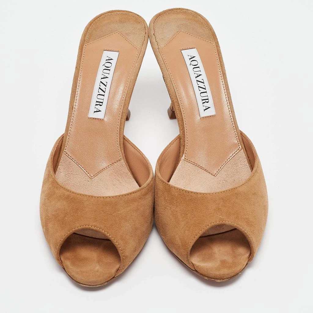 Aquazzura Aquazzura Brown Suede Slide Sandals Size 36.5 3