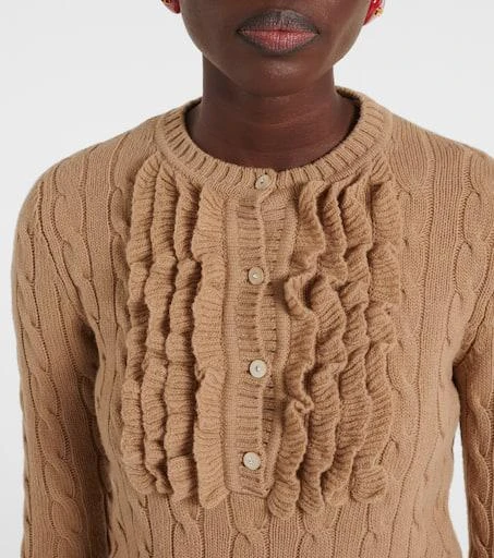 Valentino Ruffled cable-knit virgin wool sweater 4