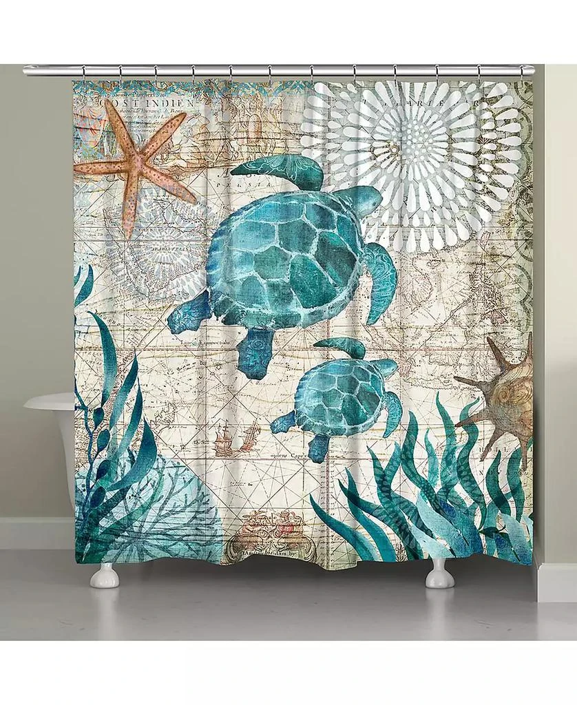 Laural Home Bay Turtles Shower Curtain, 71" x 72" 2