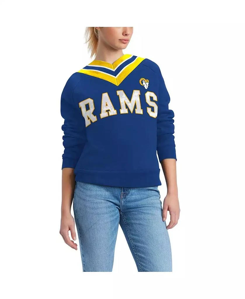 Tommy Hilfiger Women's Royal Los Angeles Rams Heidi V-Neck Pullover Sweatshirt 1
