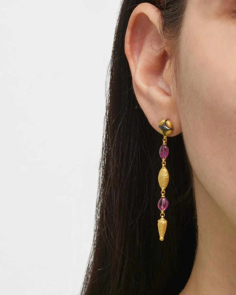 Konstantino 18K Gold Topaz and Tourmaline Drop Earrings 2