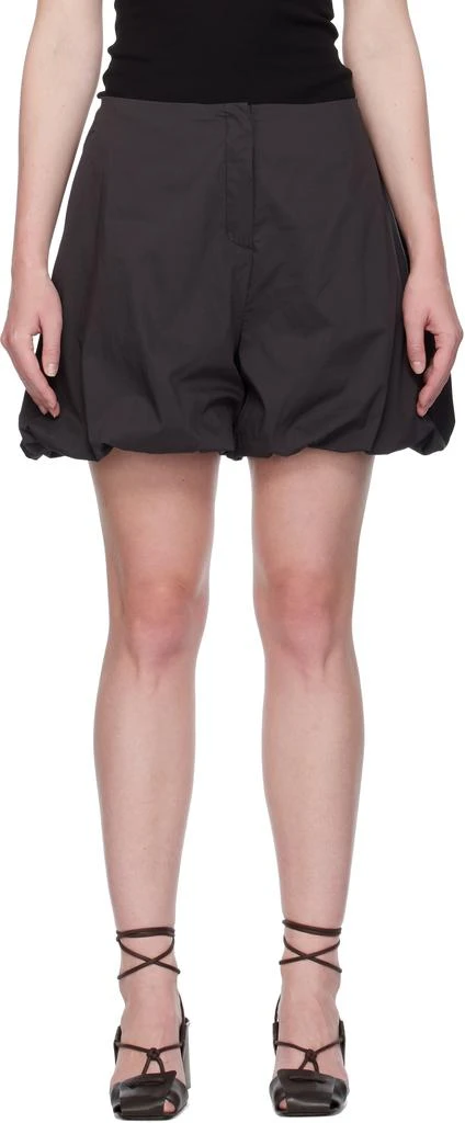 AMOMENTO Gray Cotton Volume Shorts
