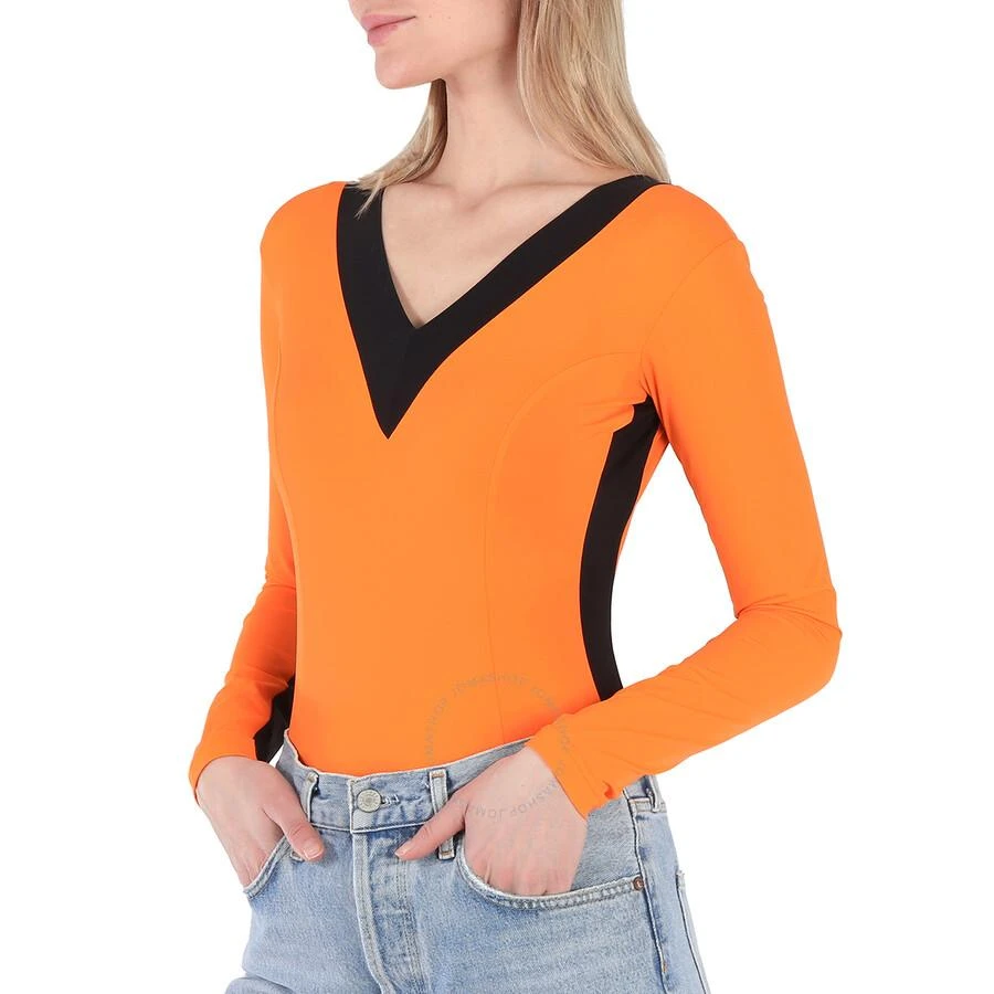 Burberry Bright Orange V-neck Bodysuit 2