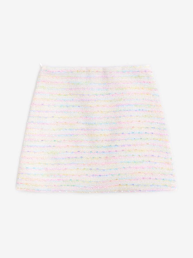 BCBG BCBGMAXAZRIA Girls Tweed Pencil Skirt in Ivory 3