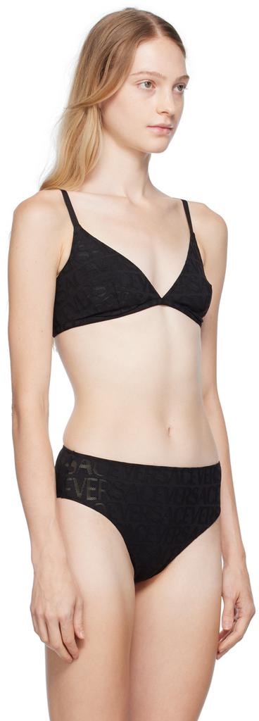 Versace Black Semi-Sheer Bra