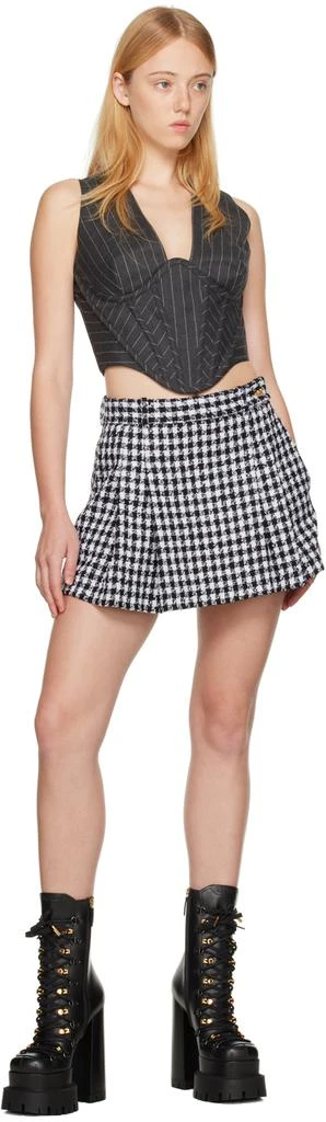 Versace Gray Striped Corset 4