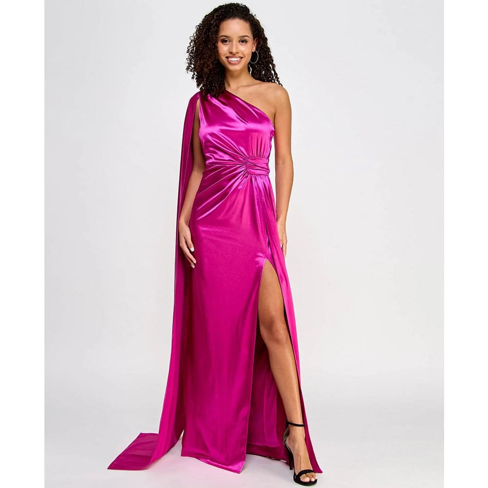 City Studios Juniors' One-Shoulder Flyaway Gown, Created for Macy's 3