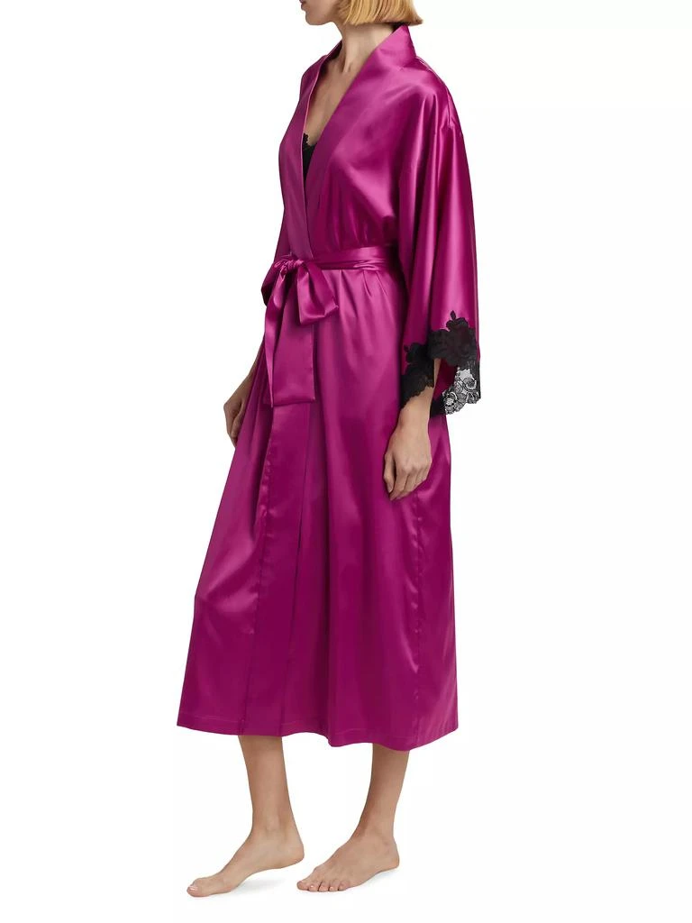 Natori Peony Glamour Lace-Trim Robe 4