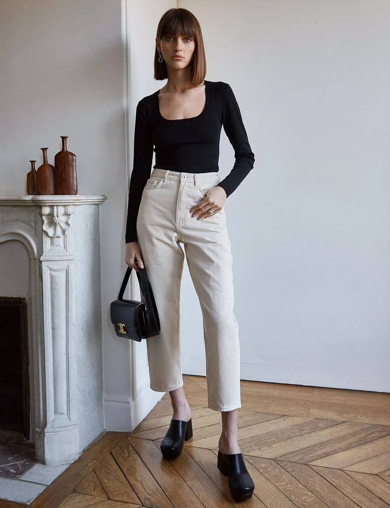 Pixie Market Black Scoop Neck Knit Top 2