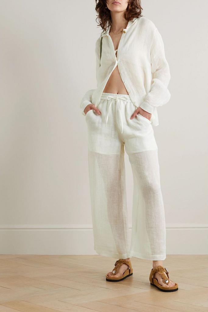 Le Kasha Yaffa linen straight-leg pants