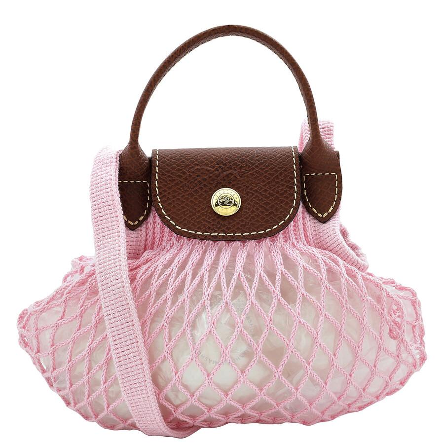 Longchamp Filet Mesh Le Pliage XS Bag In Pink