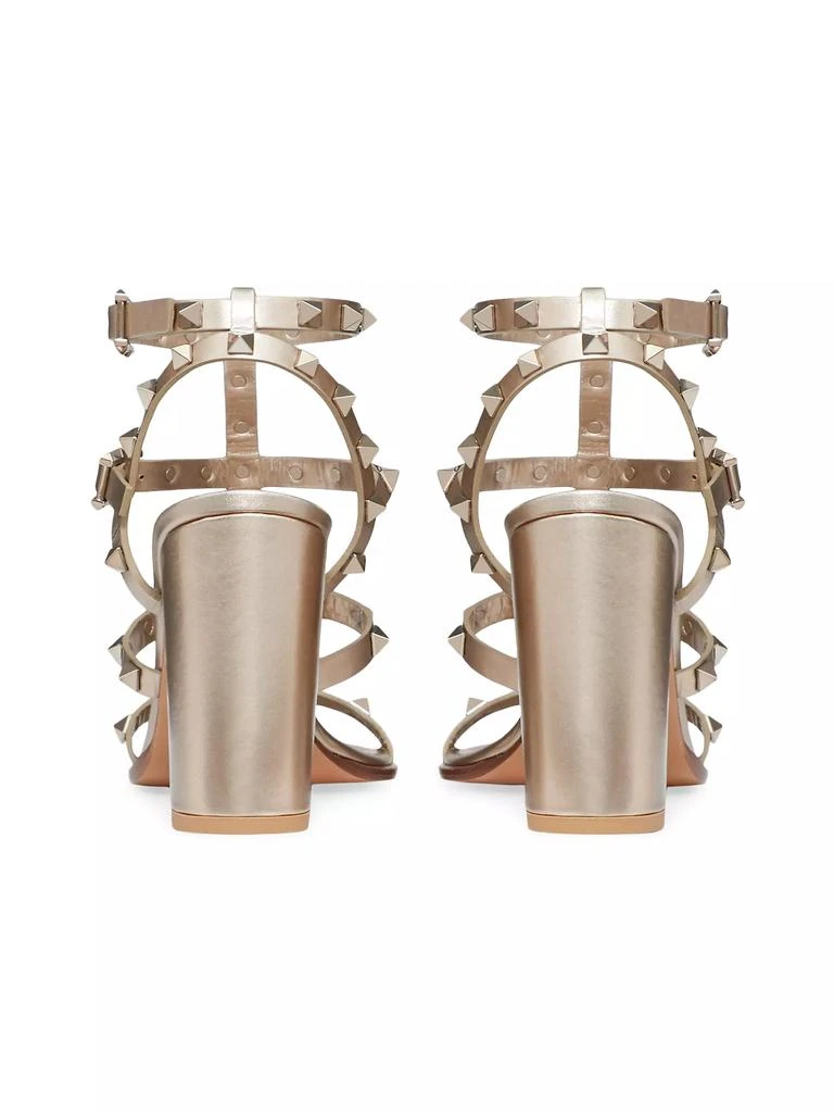 Valentino Rockstud Metallic Calfskin Leather Ankle Strap Sandals 90 MM 3