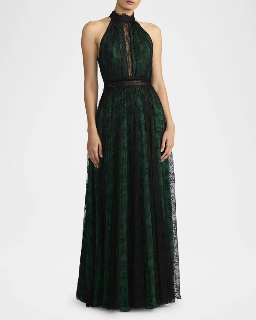 Zac Posen Wicked x Zac Posen Halter Chiffon & Lace Gown 2
