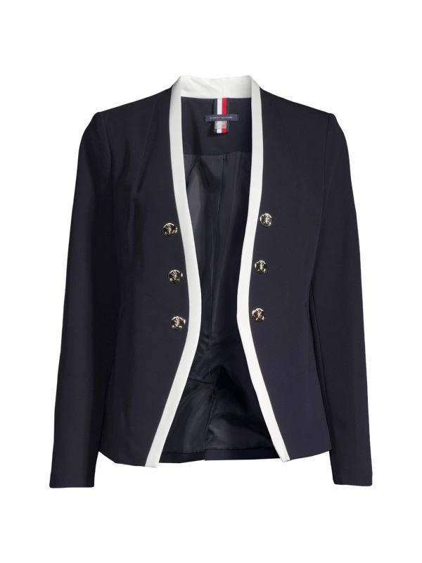 Tommy Hilfiger Contrast Trim Open Front Blazer 3