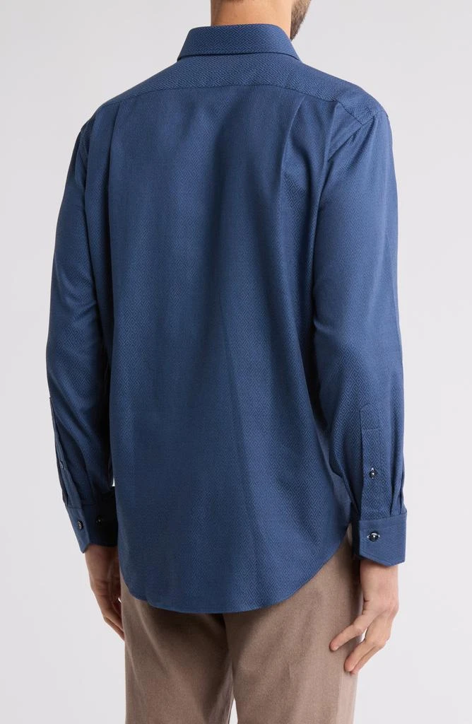 Lorenzo Uomo Trim Fit Textured Diamond Stretch Cotton Dress Shirt 2
