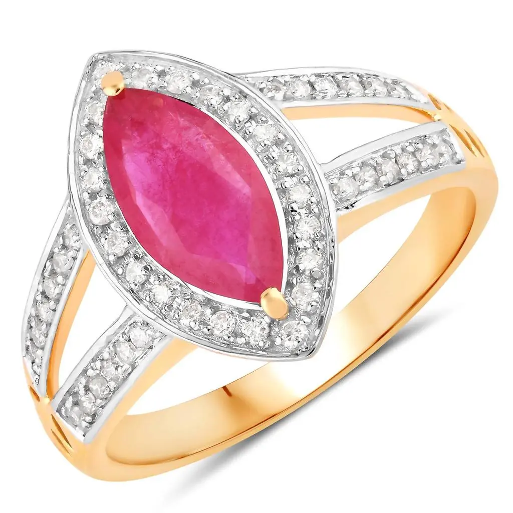 Diana M Jewels Diana M Jewels - Women's Marquise Natural Ruby Fashion Ring (1.06 Ct) - Petite