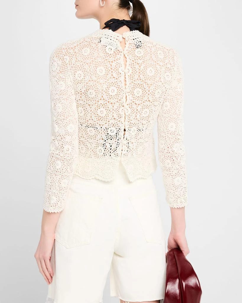 Nili Lotan Gibson Scallop Floral Lace Sweater 3