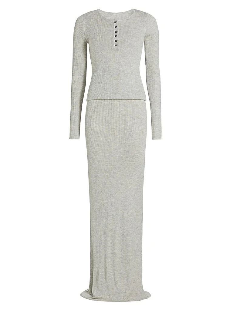 Brandon Maxwell Tilda Jersey Henley Maxi Dress 1