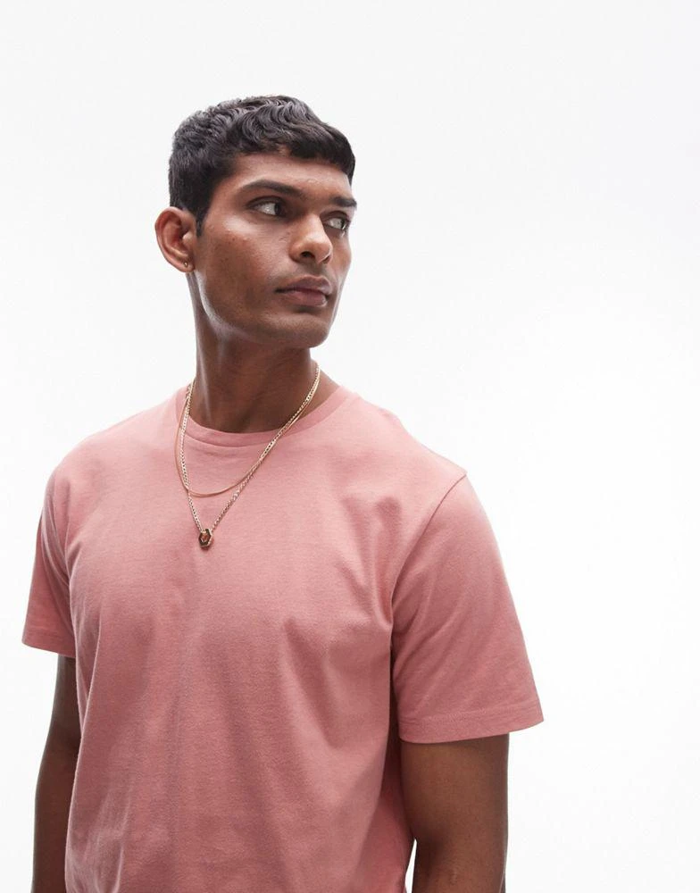 Topman Topman classic fit t-shirt in pink