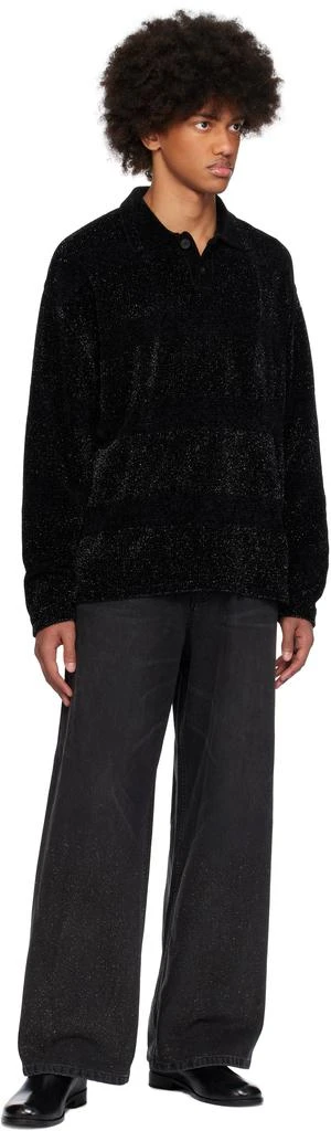 Wooyoungmi Black Glitter Wide Jeans 4