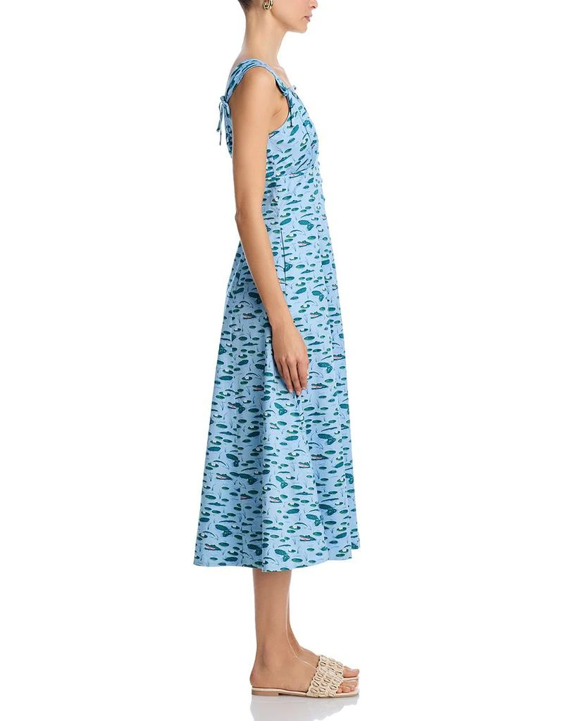 AQUA Printed Tie Shoulder Midi Dress - Exclusive 7