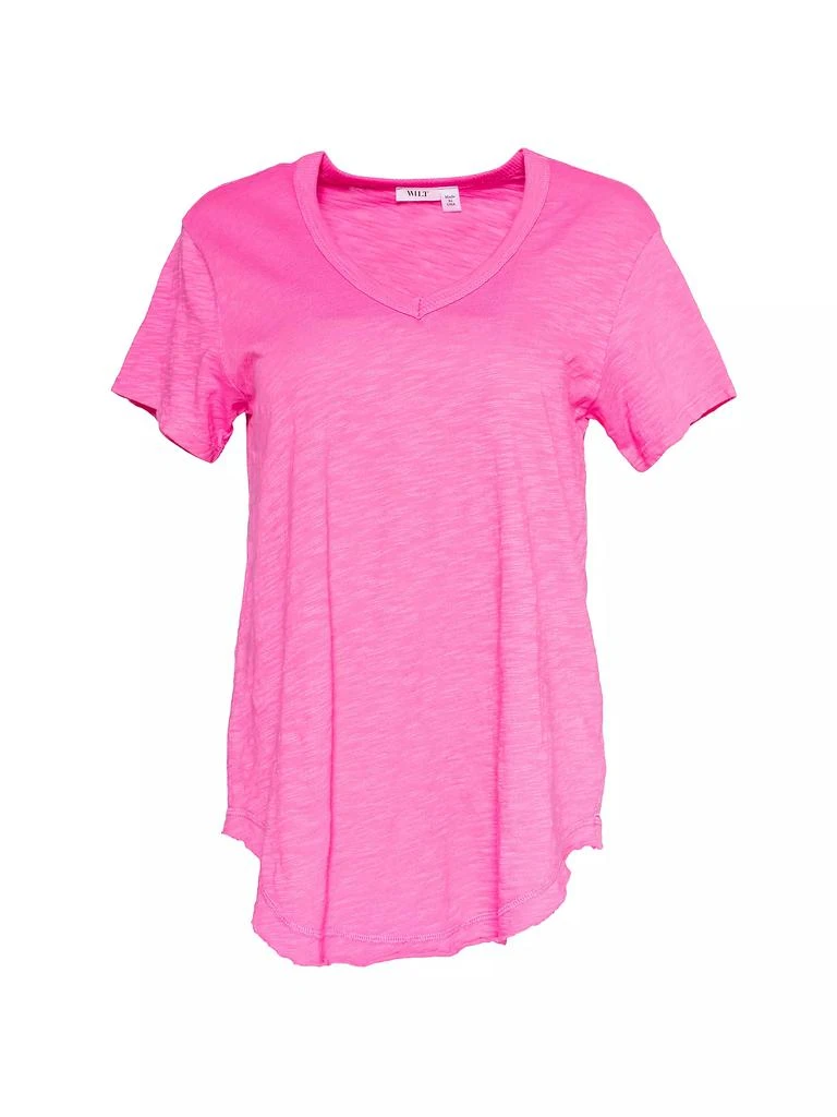 Wilt Short Sleeve V-Neck Raw Hem T-Shirt 1