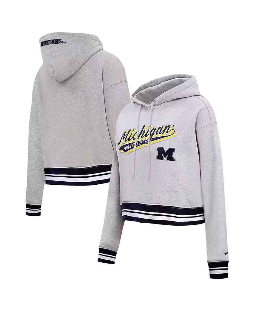 売れ筋商品|||プロスタンダード カットソー トップス レディース Women's Heather Gray Nebraska Huskers Script Tail Fleece Cropped Pullover Hoodie Heather Gray Pro Standard Women's Heather Gray Nebraska Huskers Script