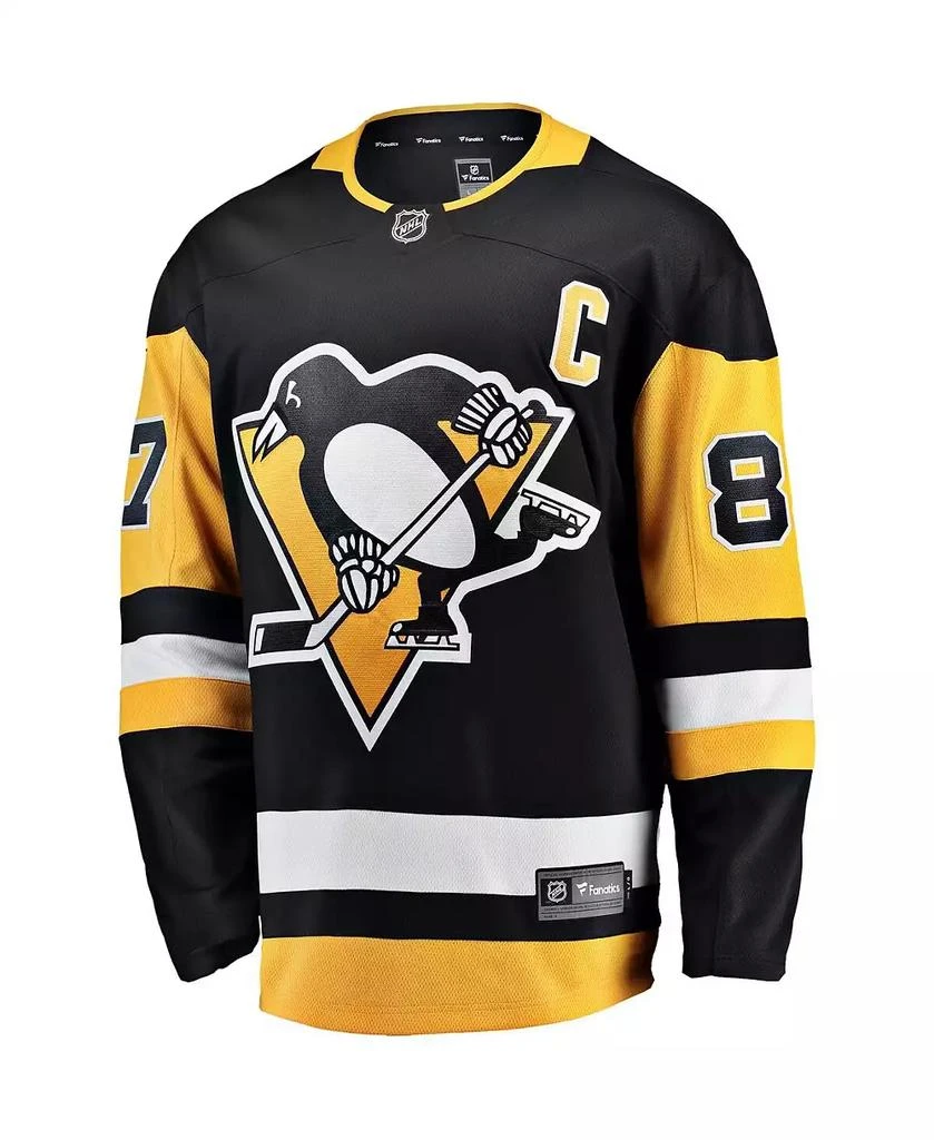 Fanatics Men's Sidney Crosby Black Pittsburgh Penguins Captain Patch Home Breakaway Jersey 3