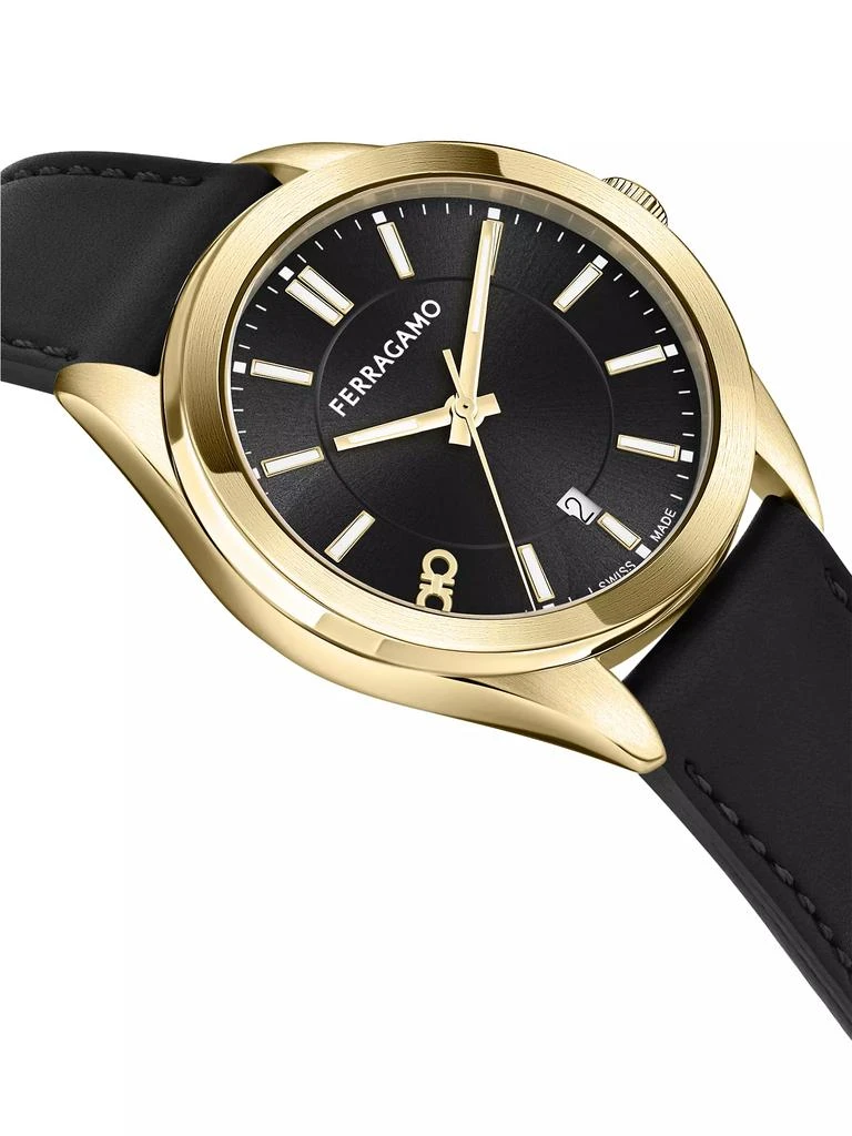 Salvatore Ferragamo Ferragamo Classic Goldtone Stainless Steel & Leather Watch/42MM 4
