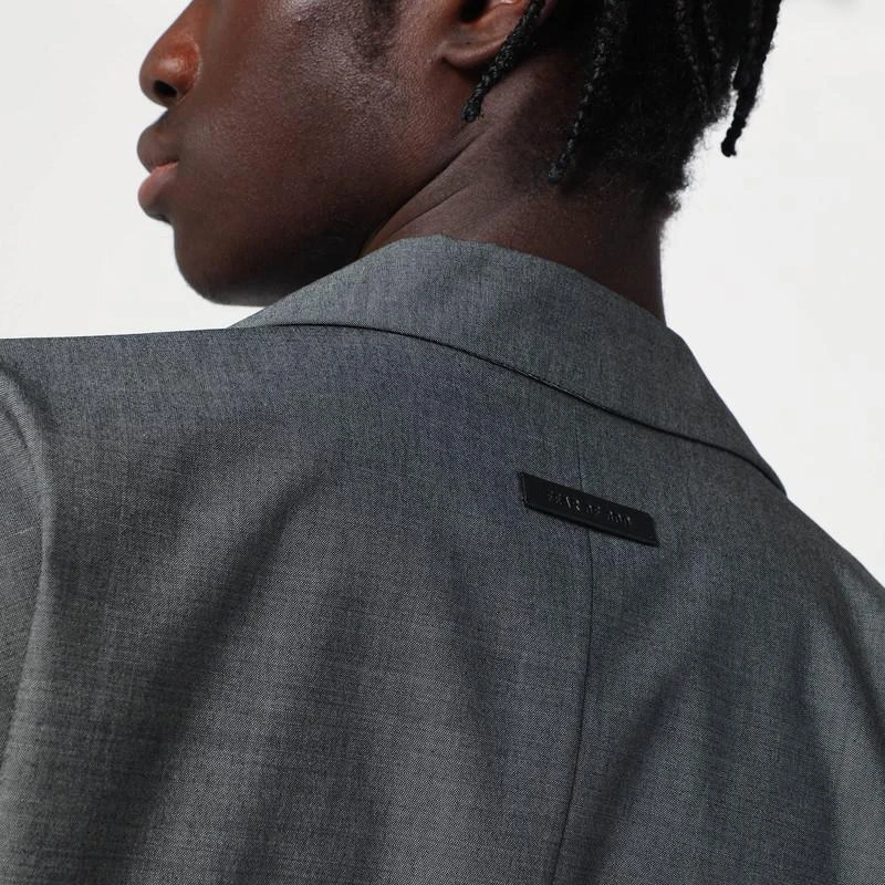 Fear of god Gray single-breasted jacket in cotton and wool 4