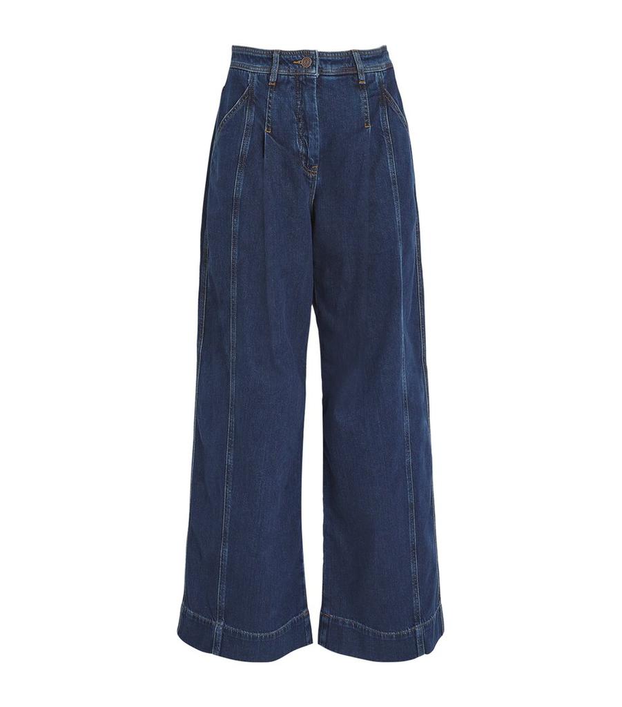 ME+EM Pleated Wide-Leg Jeans