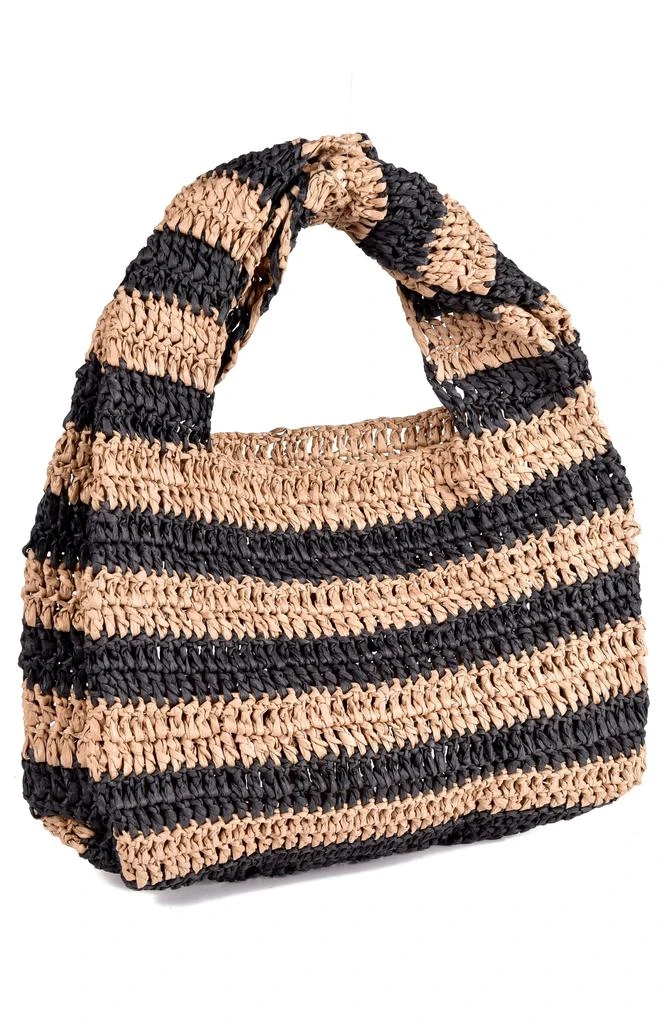 ADORNIA Striped Raffia Hobo Bag 1