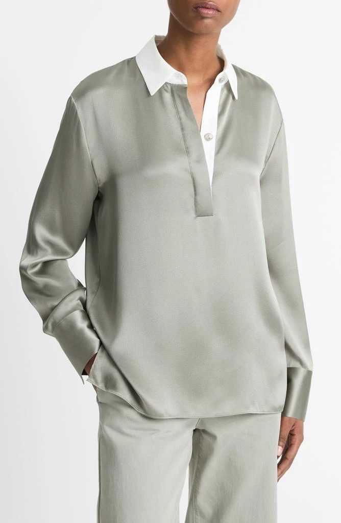 Vince Silk Satin Rugby Shirt 1