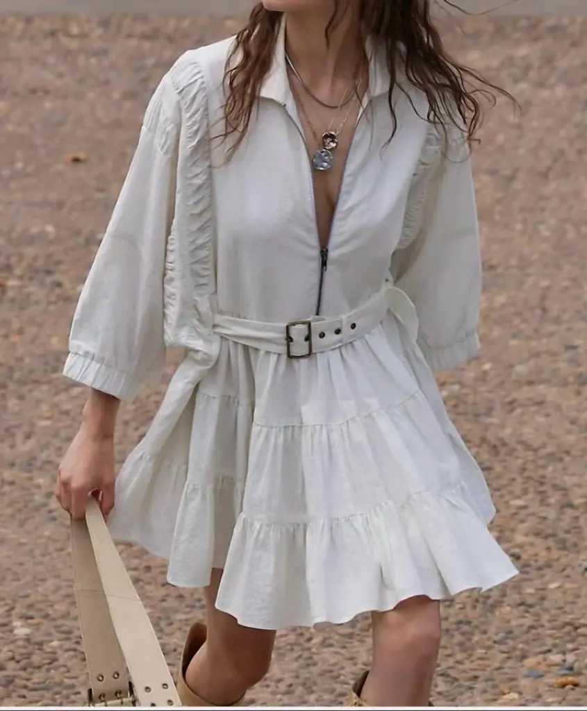 Free People Free People - Ivory Belted Swing 2