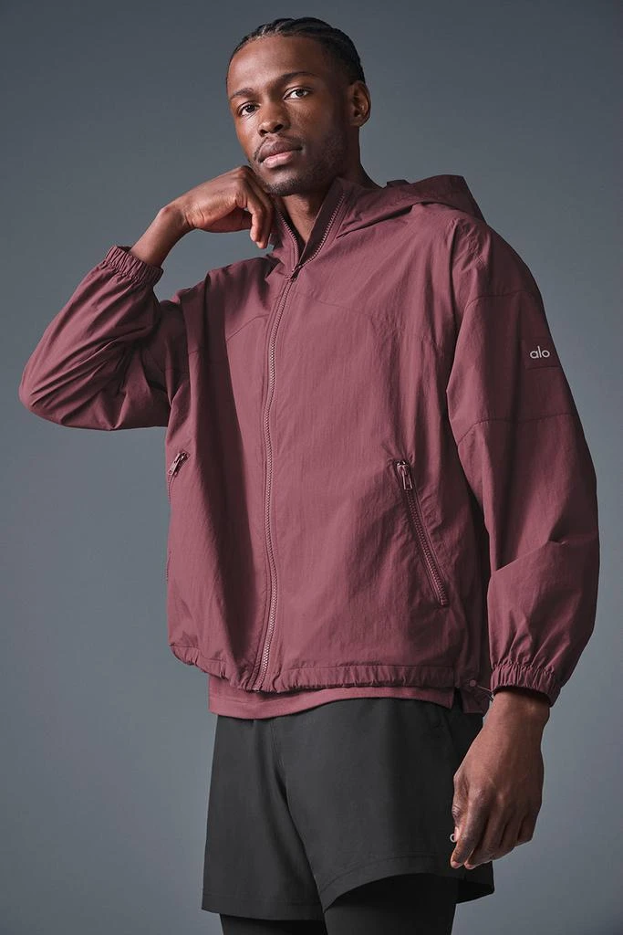 Alo Vantage Nylon Ripstop Track Jacket - Burgundy Truffle 1