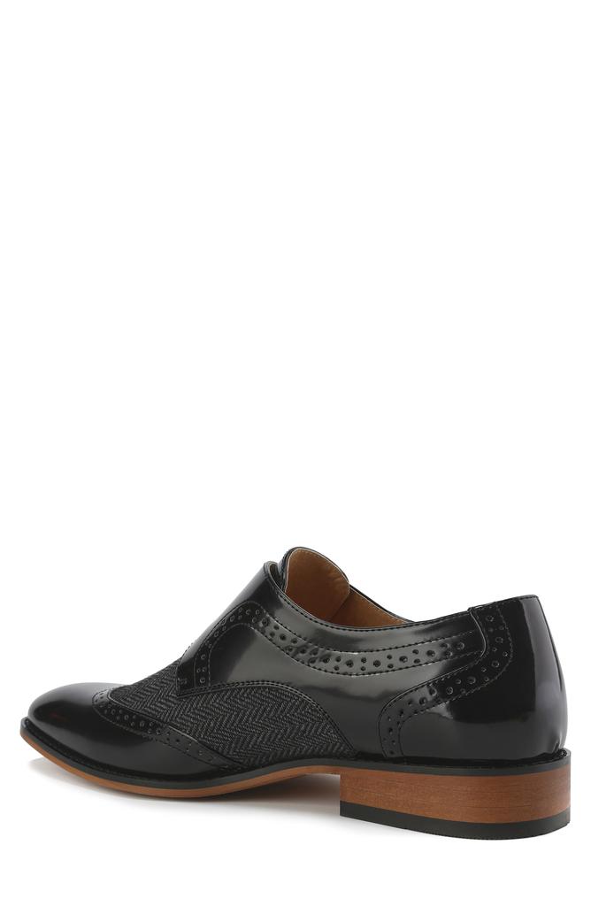 Gino Vitale Monk Strap Herringbone Dress Shoe