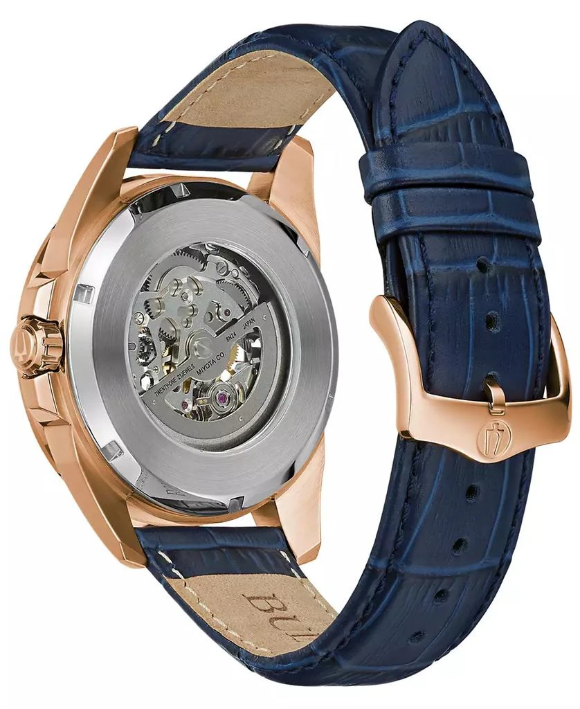 Bulova Men's Automatic Classic Sutton Blue Leather Strap Watch 46mm 3