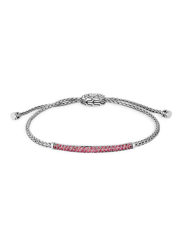 John Hardy Classic Chain Sterling Silver & Ruby Bolo Bracelet