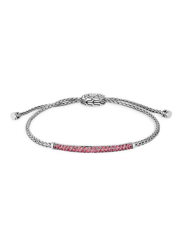 John Hardy Classic Chain Sterling Silver & Ruby Bolo Bracelet 1