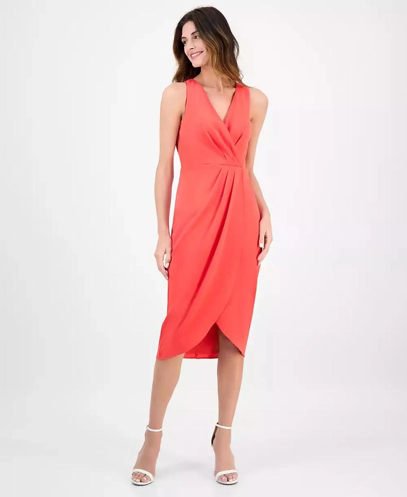 tulip hem bridesmaid dress She And Sky Cami Cowlneck Crinkled Woven Dress With Tulip Hem Midi Large main image 0