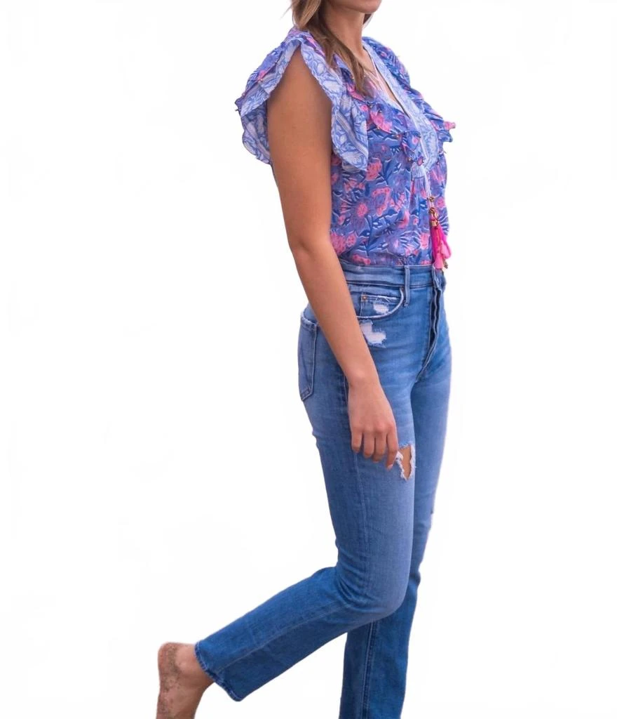 Bell by Alicia Bell Kiara Top In Blue/ Pink Print 4