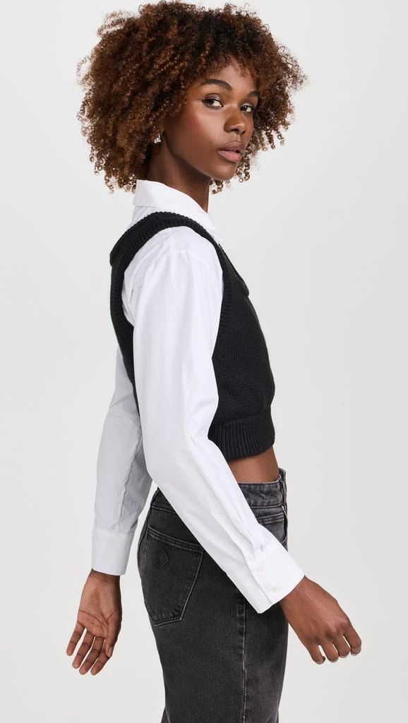 English Factory Cropped Knit Top Over Shirt 3