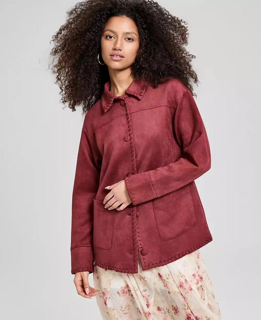 And Now This Women
s Faux Suede Whipstitch Jacket, Macy
s Exclusive
