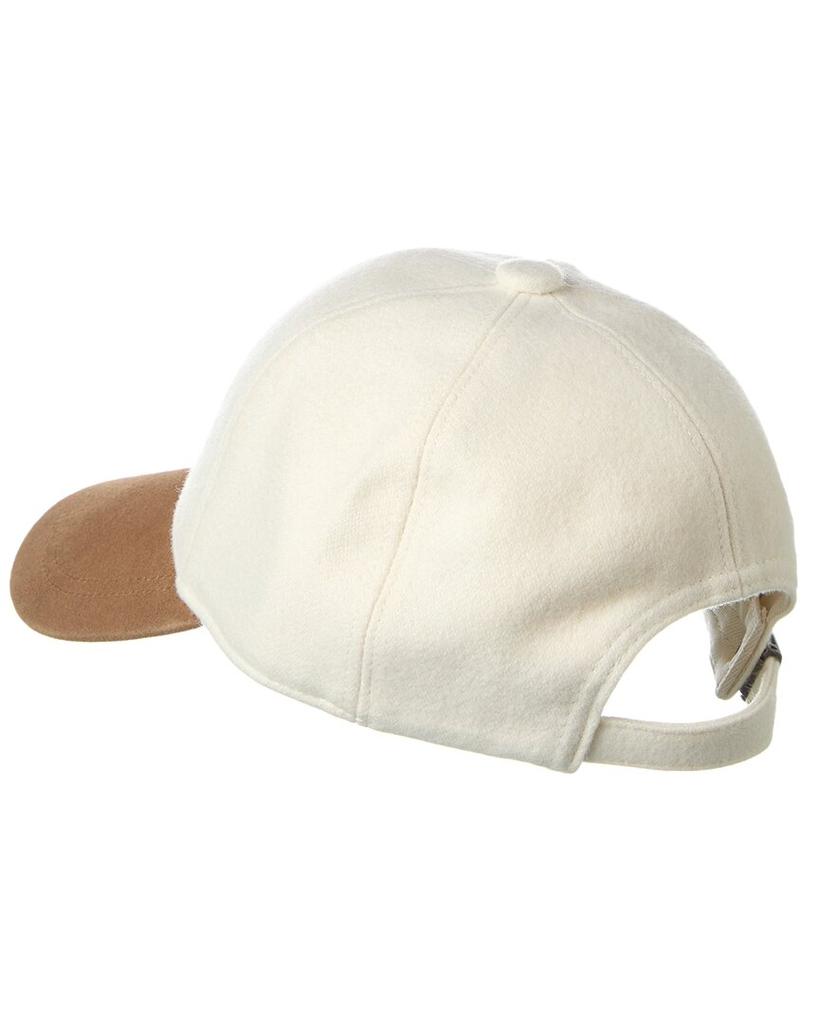 Bruno Magli Leather-Trim Wool-Blend Baseball Cap