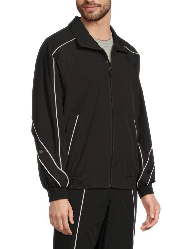Karl Lagerfeld Paris ​Nylon Bomber Jacket with Contrast Piping 2