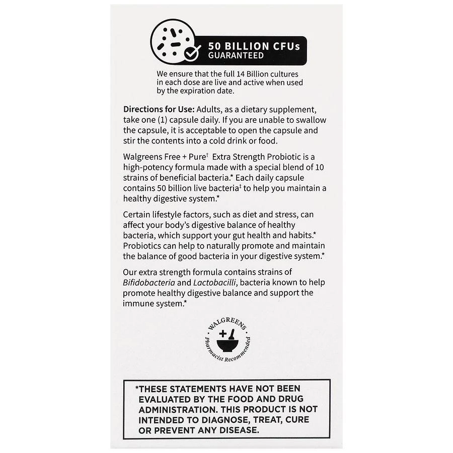 Walgreens Probiotic Capsules Extra Strength 4