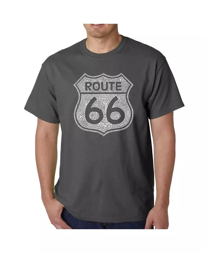 LA Pop Art Mens Word Art T-Shirt - Route 66 3