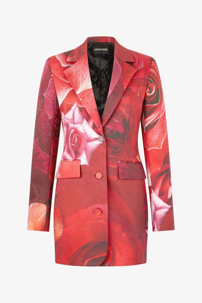 Roberto Cavalli Roberto Cavalli Rose Printed Long Blazer 1